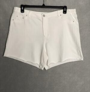 NZT Nic+Zoe Denim Look Shorts White High-Rise Women's XL NEW
